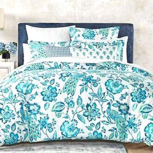 SKY Ines 100% Cotton Duvet / Comforter Cover Set w/ 2 Shams – Full/Queen/Blue